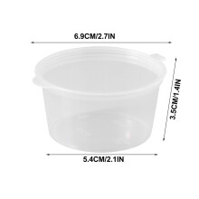 50Pcs Small Kitchen Packaging Boxes with Clear Lids, Disposable Dipping Box Mini Food Containers(50ml, Clear) Disposable Dipping And Seasoning Box