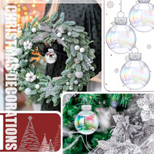SUSUchens Boules de Noël à remplir avec cordon, incassables, transparentes, en plastique, à suspendre soi-même, décoration pour sapin de Noël,
