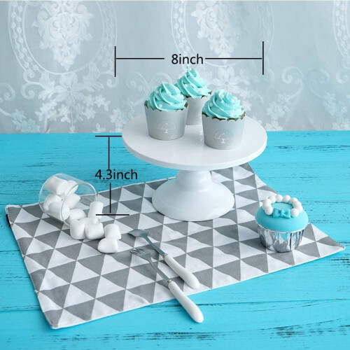 Λευκή βάση για cupcakes, διακοσμητική βάση τούρτας Botitu6 ιντσών με βάθρο για γενέθλια, 1