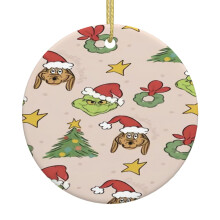 Ornement de Noël Grin-Ch à suspendre au sapin - Décorations de Noël en céramique à suspendre - Idées cadeaux d'ornements de Noël