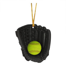 Ornement de Noël en acrylique représentant une balle et un gant de baseball, cadeau idéal pour les fans et les joueurs de baseball, hauteur :