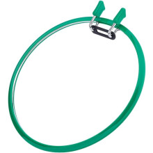 Bastidor de metal com mola de 7,87 polegadas, bastidor de plástico verde para ponto cruz, bastidor redondo para costura, bordado e projetos de faça