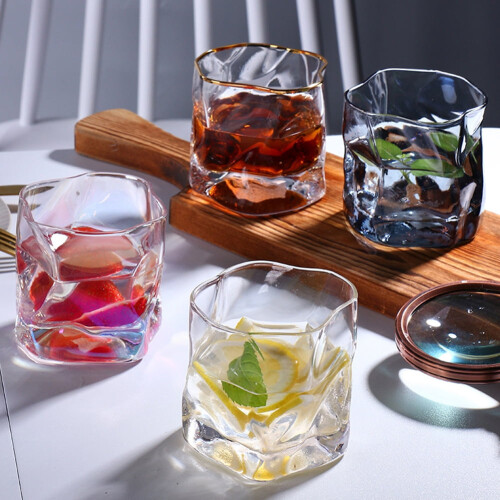 Σφήνα από κρύσταλλο Mountain Whiskey Glass, συμβατή με ιαπωνική παραδοσιακή γεύση, σετ 1 2