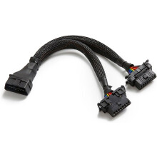 B6OBD2Splitter16-benet OBD II-splitterforlængerkabeladapter, 1x han- og 2x hun-forlængerkabeladapter (1 FT/30 CM) (1 pakke)