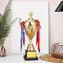 Großer Metallpokal als Auszeichnung, Erinnerungsstück für Feierlichkeiten, Fußball- und Baseballwettbewerbe, 40,5 cm