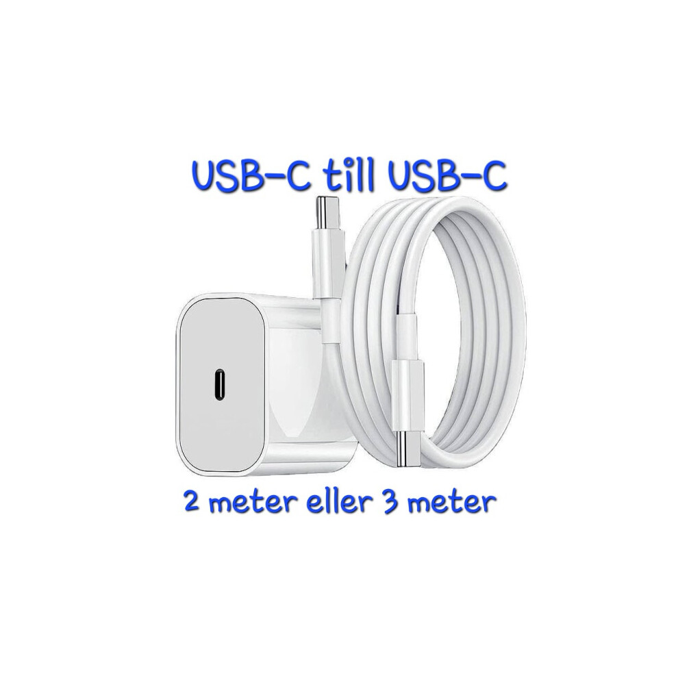 Compatible With Samsung Fast Charger - Adapter + Cable 20W Usb-C 2M Adapter + 2 Meters White 9048212772040