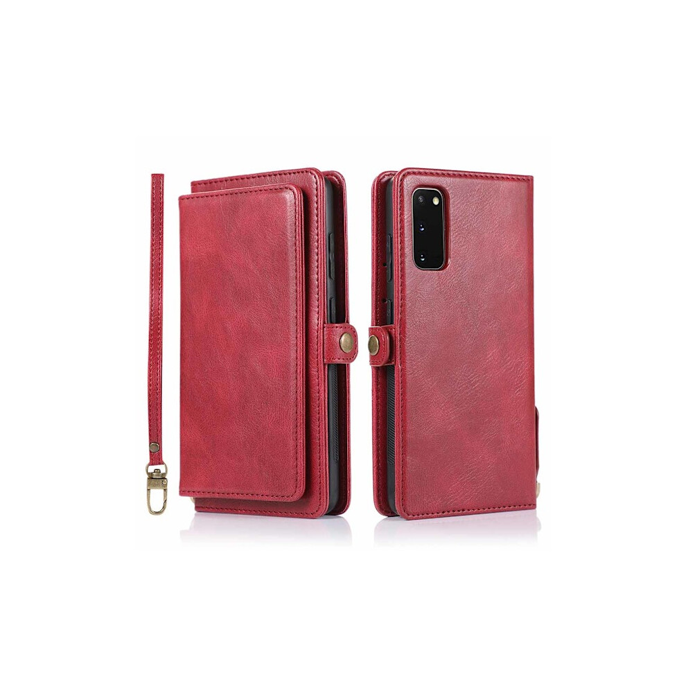 Compatible With Samsung Galaxy S20 - Practical Stylish Wallet Case Red 9048212772026