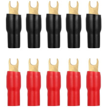 5 pares de adaptadores de horquilla con terminales de pala de calibre 4 para cables de altavoces