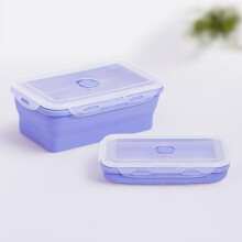 Liquidação de lancheiras Bento de silicone dobráveis de 350ml