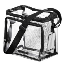 Sacos de um galão Tupperware, bolsa térmica transparente de PVC para almoço com alça de ombro ajustável, compartimento frontal, bolsa para