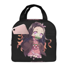 Lancheira térmica Demon Slayer Nezuko, bolsa térmica reutilizável para homens e mulheres, ideal para trabalho, piquenique e atividades ao ar livre.