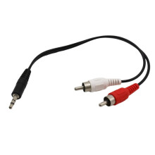 10 db 3,5 mm-es 1 sztereó audio sztereó anya - 2 RCA anya Y elosztó adapterkábel, 28 cm