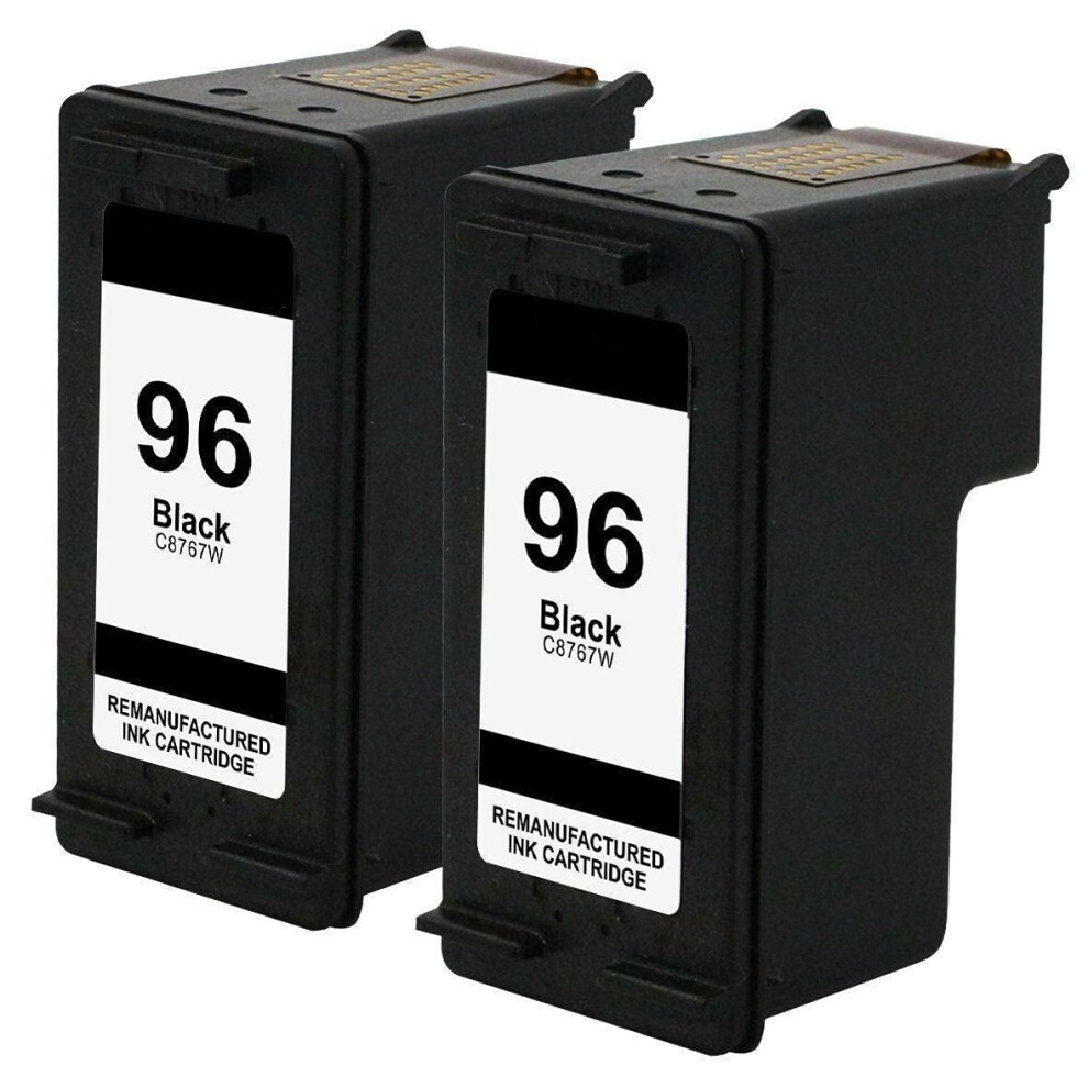 Compatible Ink Cartridge 96 Replacement For Hp Photosmart 2605 2610 2710 8030 8050 8450 B8300 B8350 Series (2-Pack) Black 9048212821694