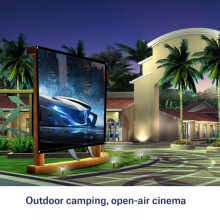 Draagbaar projectiescherm van 120 inch (4K16:9HD), hoogwaardig binnen- en buitenscherm voor thuisbioscoop en films in de achtertuin.