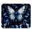 Σκούρο μπλε Mouse Pad Butterfly με αντιολισθητική βάση από καουτσούκ, τετράγωνο σχέδιο 1