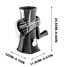 Ralador de queijo rotativo Daiosportswear com 3 lâminas de aço inoxidável, fatiador mandoline manual, compatível com cortador de legumes em