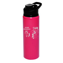 Borraccia da 740 ml, tazza sportiva da viaggio, regalo per la nonna, unicorno superstar, divertente per la nonna (rosa acceso)