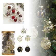 Pack of 25 Clear Glitter Christmas Ball Ornaments, 1.96" Compatible with 50cm Tree, Hanging Pendant Set for Holiday Decor