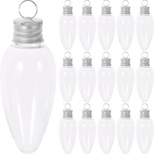 Bulb Christmas Tree Ornaments Small Light Candy Bottle Juice Containers Booze Balls Birthday Decoration for Girl Clear Box Banquet 24 Pcs