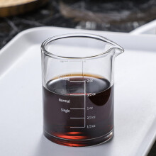 Copo medidor de dose de café expresso de 200ml, transparente, com escala, bico duplo para servir, alça, ideal para bar, festas, café expresso e