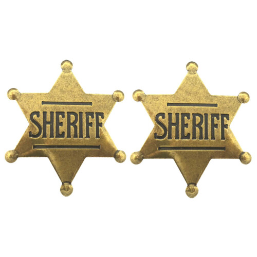 Πακέτο 2 τεμαχίων 2,6 ιντσών Mental Western Sheriff Badge για παιδιά, είδη δώρων για πάρτι, δώρα