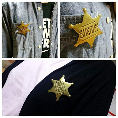 Πακέτο 2 τεμαχίων 2,6 ιντσών Mental Western Sheriff Badge για παιδιά, είδη δώρων για πάρτι, δώρα 2