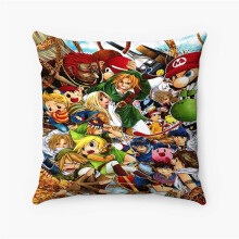 AIVO Nintendo Characters Custom Pillow Case Gepersonaliseerde vierkante kussenhoes van gesponnen polyester Decoratief kussen voor bed, bank of