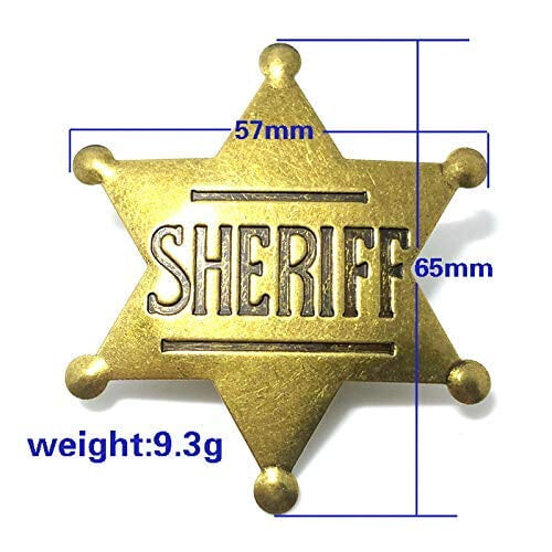 Πακέτο 2 τεμαχίων 2,6 ιντσών Mental Western Sheriff Badge για παιδιά, είδη δώρων για πάρτι, δώρα 1