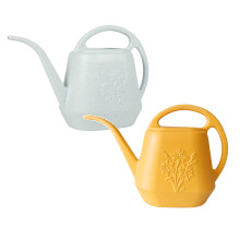Regador de 1 galão com bico longo, estampa floral, para uso interno, com alça confortável, ideal para jardim (2 unidades).