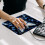 Σκούρο μπλε Mouse Pad Butterfly με αντιολισθητική βάση από καουτσούκ, τετράγωνο σχέδιο 7