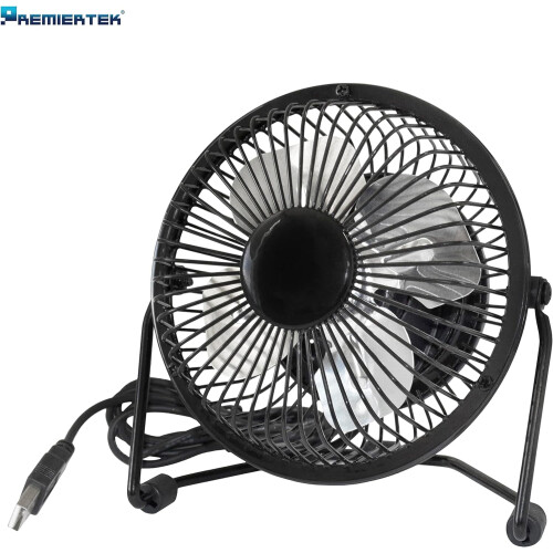 USB-Fan Metal Desktop Fan USB Powered with Switch - Black. 2