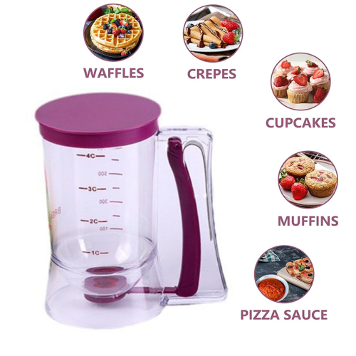 1 τεμάχιο δοσομετρητής ζύμης 900ml, χειρός δοσομετρητής ζύμης με διαβαθμισμένο χωνί 1