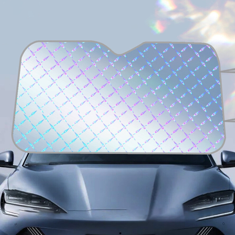 Kabnic Foldable Car Sun Shade Windshield, 5-Layer Uv Protection Iridescent Sun Shield Visor For Front Window, Fits Most Vehicles 9048212917007