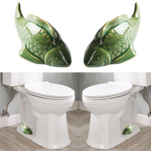 Tampas para Parafuso de Vaso Sanitário TAKTUK, Compatíveis com Peixe Verde, Capas de Cerâmica Fofas em Formato de Sapo, Fácil Instalação,