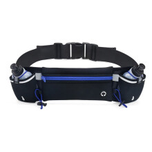 Laufgürtel mit Trinkflaschen, Trinkgürtel für Damen und Herren, Handytasche zum Laufen, Wandern und Klettern (Blau A)