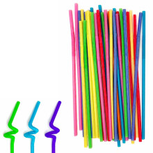 400 buc paie flexibile din plastic de unică folosință, lungi, colorate, clasice