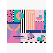 Memphis Pattern90 - Plakat w stylu retro lat 90. / 80. w ramie lub bez ramy