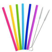 6 Pcs Silicone Straws BPA Free with 2 Brushes - Flexible, Chewy, Bendy, Safe for Kids - compatible with reusable cups