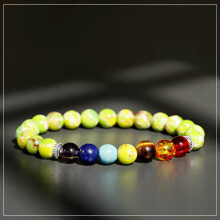 Brățară cu piatră naturală RSAMD7Chakra, mărgele Reiki vindecătoare, talismane Buddha pentru rugăciune, brățară-Green7Chakra