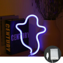 Haamu-neonkyltit yövalot, LED-kyltit haamumuotoiset lampun neonvalot jouluksi, seinälle, juhlalapsille, lapsille ja teini-ikäisille makuuhuoneen