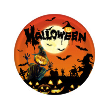 10 kpl Halloween-juhla-astiastoja, oranssinmusta kurpitsateemaisia lautasia ja kuppeja, kertakäyttöisiä paperisia astioita, 10 hengelle,