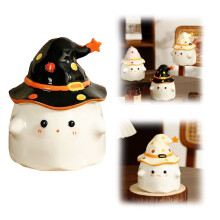 Clearance! Water Bottle , Kitchen Mug Halloween Mug with Handle & Hat Lid 12 Oz White Ceramic Shaped 3D Coffee Cup for Home , Set on Sale A