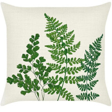 Fețe de pernă decorative cu frunze de vară, ferigă, 18x18, ferigă verde, frunziș botanic, pentru canapea, grădină, canapea, decor pentru casă