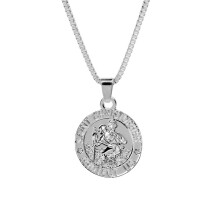 Collana con ciondolo sacro unisex "San Cristoforo Proteggici" con stampa della lettera