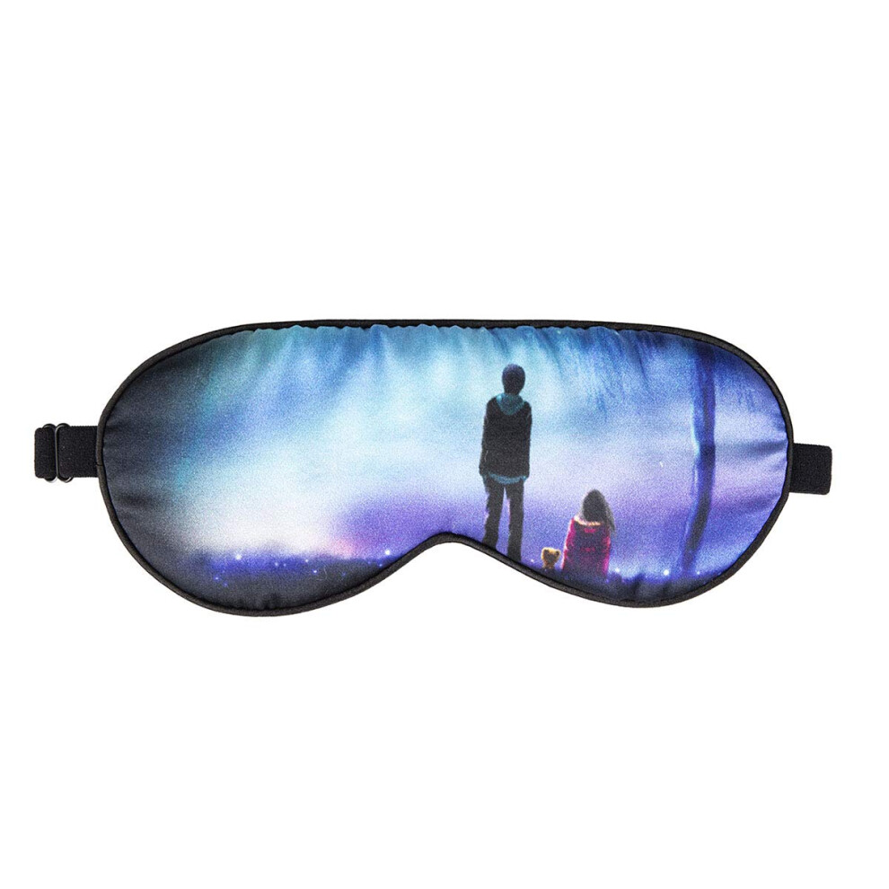 Light Mulberry Silk Sleep Mask Blackout Eye Cover With Adjustable Strap For Travel And Naps (Star)