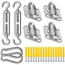 Kit de accesorii pentru vele de umbră, 12,7 cm, compatibil cu parasolare triunghiulare și pătrate, kit de instalare din oțel inoxidabil 304
