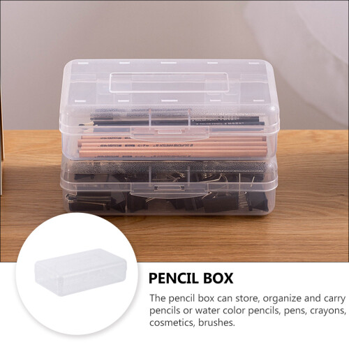 Trousse à crayons transparente multifonctionnelle pour étudiants (1 pièce) 2
