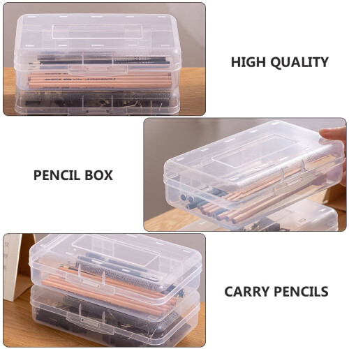Trousse à crayons transparente multifonctionnelle pour étudiants (1 pièce) 1