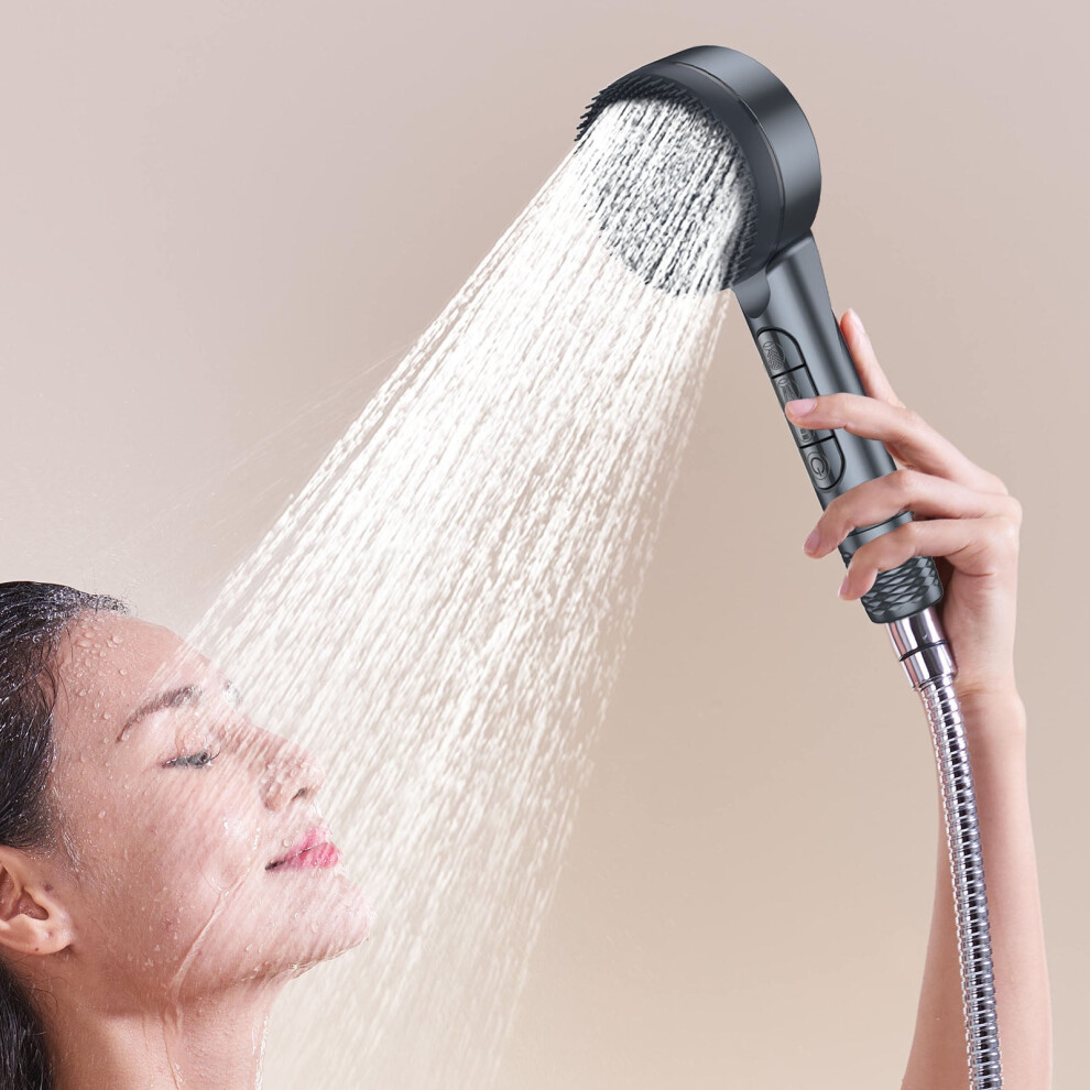Rnemite-Amo High Pressure Shower Head, Adjustable 4-Speed Handheld Shower - Powerful Pressurized Shower Head 9322103553124