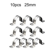 LIKEM 10pcs 304 Stainless Steel Pipe Holder U Shape Clamp Pipe Clamp Set, 25mm